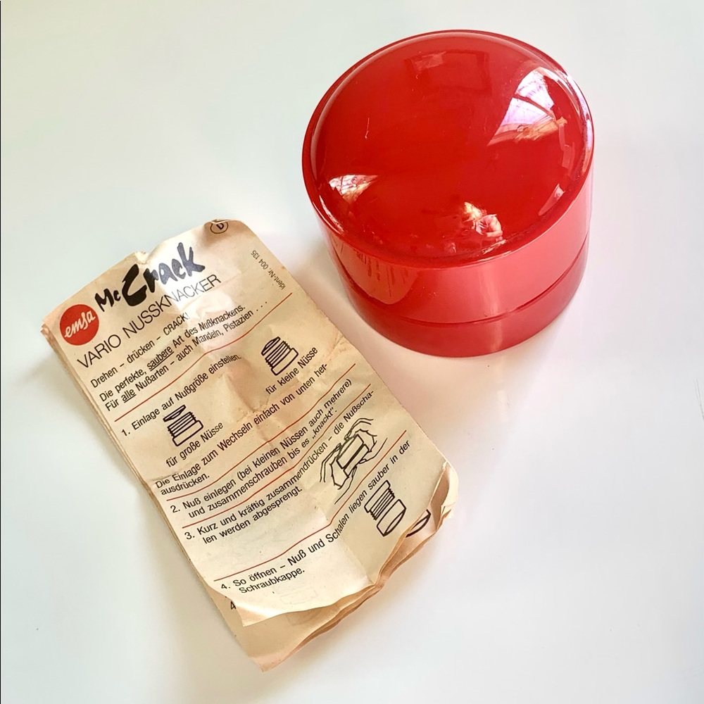 1970’s Red Emsa West German Melamine “Mr. Crack”Screw Nutcracker